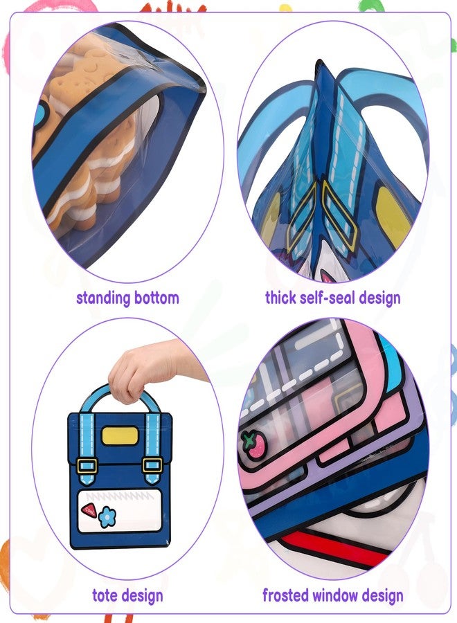 Ovveroche 36 PCS Bulk Gift Bags for Kids with Handle,Children Large Goodie Bags with Stand-up Bottom, Grip Seal Party Favor Bag, Students Back to School Treat Bag, Cute Snack Candy Bags for Birthday, Classroom - Image 2